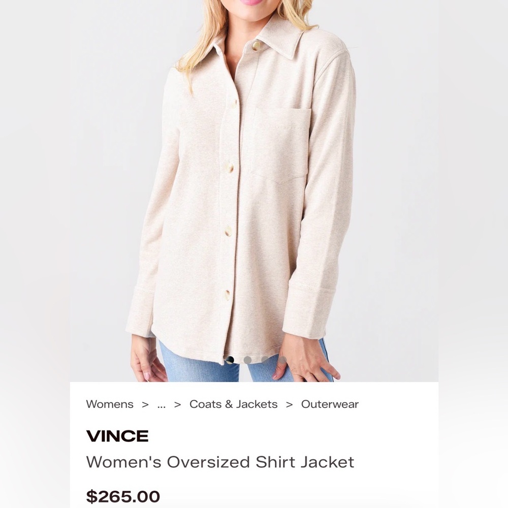 Vince Beige / Tan Button-Up Shirt Jacket